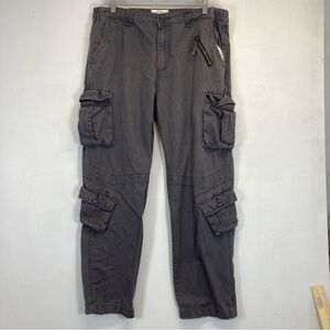 Must Way Cargo Pants Mens Army Gray Military Sz 14 Paratrooper Utility Pockets